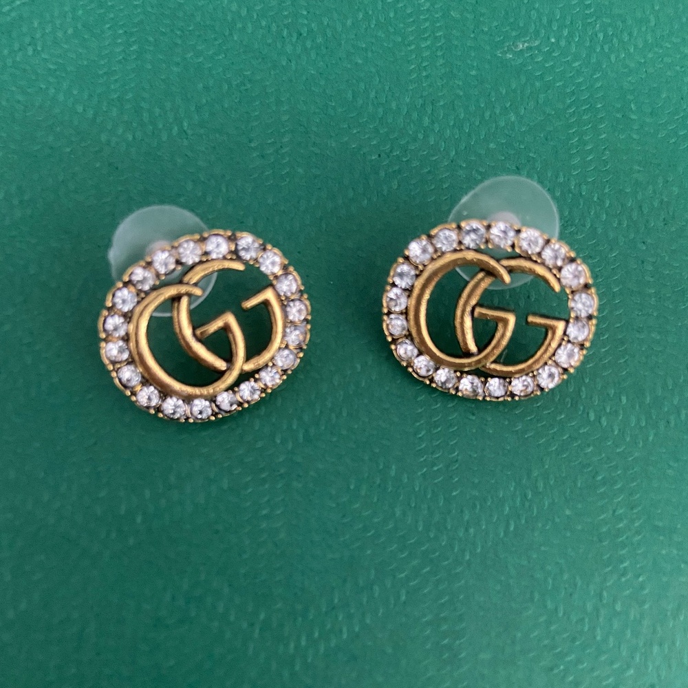 Oval Crystal GG Earring